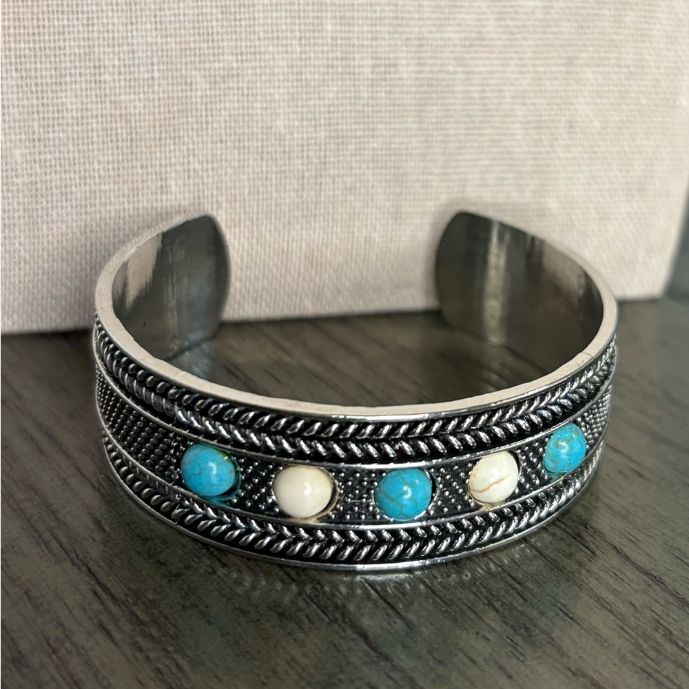 Silver and Turquoise Cuff Bracelet